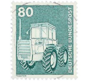 Почтовая марка 80 пфеннигов 1975 года Западная Германия (ФРГ) «Трактор» — Фото №1