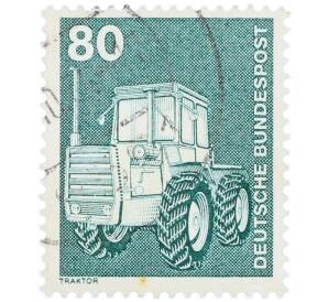 Почтовая марка 80 пфеннигов 1975 года Западная Германия (ФРГ) «Трактор»