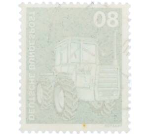 Почтовая марка 80 пфеннигов 1975 года Западная Германия (ФРГ) «Трактор»