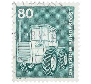 Почтовая марка 80 пфеннигов 1975 года Западная Германия (ФРГ) «Трактор»