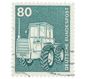 Почтовая марка 80 пфеннигов 1975 года Западная Германия (ФРГ) «Трактор»