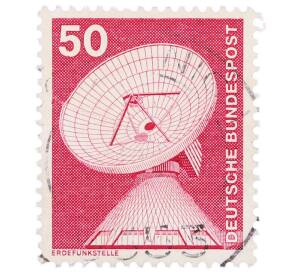 Почтовая марка 50 пфеннигов 1975 года Западная Германия (ФРГ) «Параболическая антенна» — Фото №1
