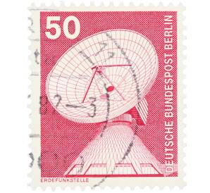 Почтовая марка 50 пфеннигов 1975 года Западная Германия (ФРГ) «Параболическая антенна» — Фото №1