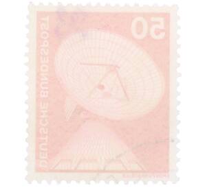 Почтовая марка 50 пфеннигов 1975 года Западная Германия (ФРГ) «Параболическая антенна» — Фото №2