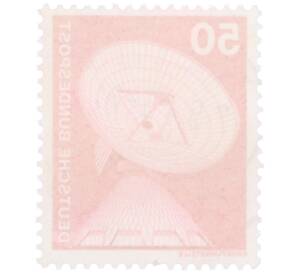 Почтовая марка 50 пфеннигов 1975 года Западная Германия (ФРГ) «Параболическая антенна» — Фото №2