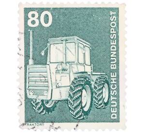 Почтовая марка 80 пфеннигов 1975 года Западная Германия (ФРГ) «Трактор» — Фото №1
