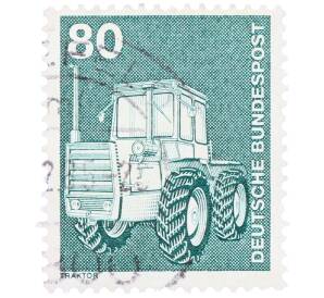 Почтовая марка 80 пфеннигов 1975 года Западная Германия (ФРГ) «Трактор» — Фото №1