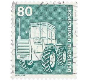 Почтовая марка 80 пфеннигов 1975 года Западная Германия (ФРГ) «Трактор» — Фото №1