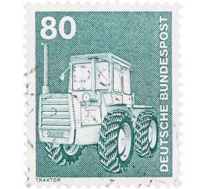 Почтовая марка 80 пфеннигов 1975 года Западная Германия (ФРГ) «Трактор» — Фото №1