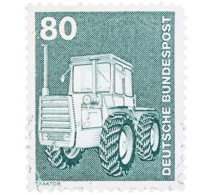 Почтовая марка 80 пфеннигов 1975 года Западная Германия (ФРГ) «Трактор» — Фото №1