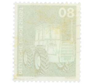 Почтовая марка 80 пфеннигов 1975 года Западная Германия (ФРГ) «Трактор» — Фото №2