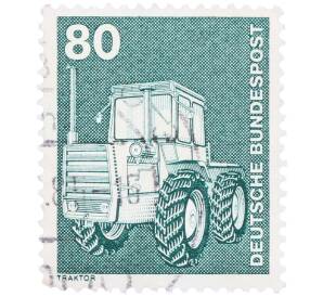 Почтовая марка 80 пфеннигов 1975 года Западная Германия (ФРГ) «Трактор» — Фото №1