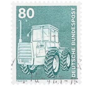Почтовая марка 80 пфеннигов 1975 года Западная Германия (ФРГ) «Трактор» — Фото №1
