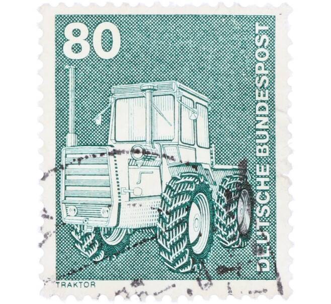 Почтовая марка 80 пфеннигов 1975 года Западная Германия (ФРГ) «Трактор» (Артикул: T11-36084) — Фото №1