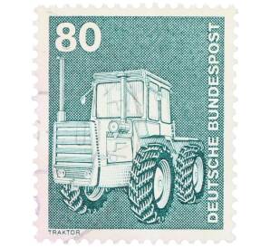 Почтовая марка 80 пфеннигов 1975 года Западная Германия (ФРГ) «Трактор» — Фото №1