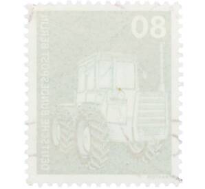 Почтовая марка 80 пфеннигов 1975 года Западная Германия (ФРГ) «Трактор» — Фото №2