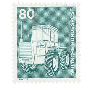 Почтовая марка 80 пфеннигов 1975 года Западная Германия (ФРГ) «Трактор» — Фото №1