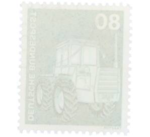 Почтовая марка 80 пфеннигов 1975 года Западная Германия (ФРГ) «Трактор» — Фото №2