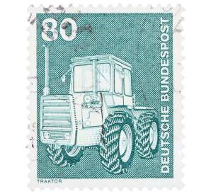 Почтовая марка 80 пфеннигов 1975 года Западная Германия (ФРГ) «Трактор» — Фото №1