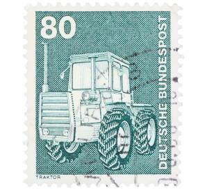 Почтовая марка 80 пфеннигов 1975 года Западная Германия (ФРГ) «Трактор» — Фото №1
