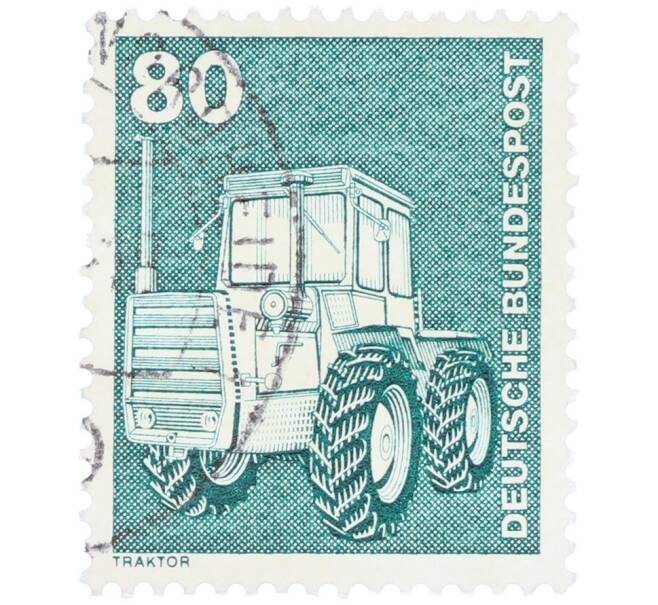 Почтовая марка 80 пфеннигов 1975 года Западная Германия (ФРГ) «Трактор» (Артикул: T11-36097) — Фото №1