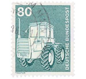 Почтовая марка 80 пфеннигов 1975 года Западная Германия (ФРГ) «Трактор» — Фото №1