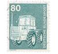 Почтовая марка 80 пфеннигов 1975 года Западная Германия (ФРГ) «Трактор» (Артикул: T11-36101) — Фото №1