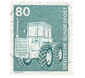 Почтовая марка 80 пфеннигов 1975 года Западная Германия (ФРГ) «Трактор» — Фото №1