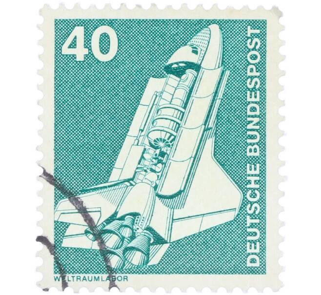 Почтовая марка 40 пфеннигов 1975 года Западная Германия (ФРГ) «SpaceLab» (Артикул: T11-36102) — Фото №1