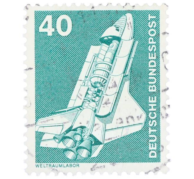 Почтовая марка 40 пфеннигов 1975 года Западная Германия (ФРГ) «SpaceLab» (Артикул: T11-36103) — Фото №1