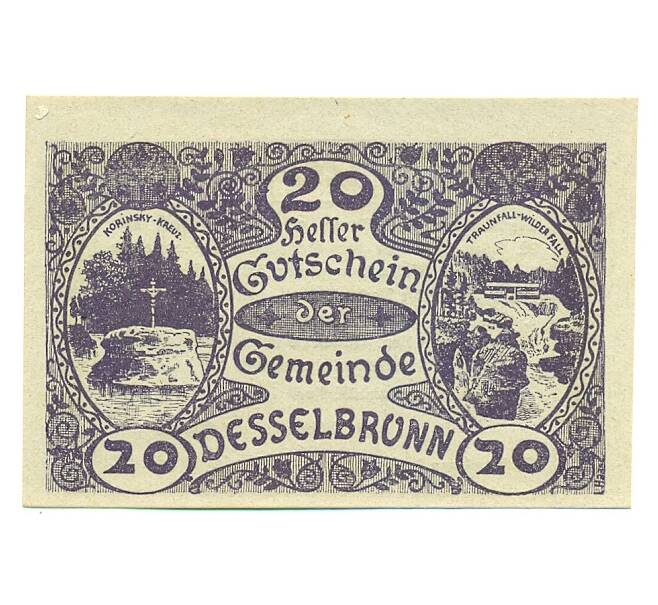 Банкнота 20 геллеров 1920 года Австрия — Дессельбрунн (Нотгельд) (Артикул: B2-16419) — Фото №1