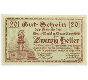 20 геллеров 1920 года Австрия — Вейер-Маркт и Вейер-Ланд (Нотгельд) — Фото №1
