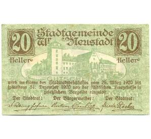 20 геллеров 1920 года Австрия — Винер-Нойштадта (Нотгельд) — Фото №1