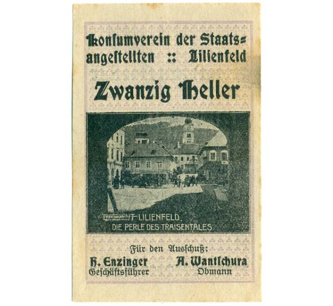 Банкнота 20 геллеров 1920 года Австрия — Лилиенфельд (Нотгельд) (Артикул: B2-16447) — Фото №1