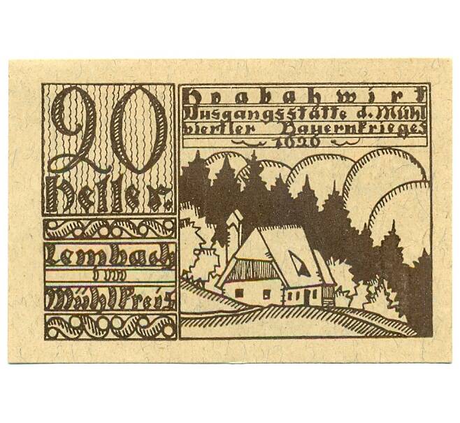 Банкнота 20 геллеров 1920 года Австрия — Лембах-им-Мюлькрайс (Нотгельд) (Артикул: B2-16514) — Фото №1