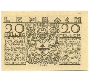 20 геллеров 1920 года Австрия — Лембах-им-Мюлькрайс (Нотгельд) — Фото №2