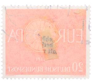 Почтовая марка 20 пфеннигов 1960 года Западная Германия (ФРГ) «Европейская конференция администраций почтовых служб и служб связи CEPT — Колесо» — Фото №2