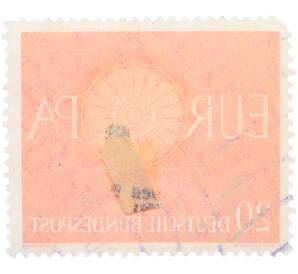 Почтовая марка 20 пфеннигов 1960 года Западная Германия (ФРГ) «Европейская конференция администраций почтовых служб и служб связи CEPT — Колесо» — Фото №2