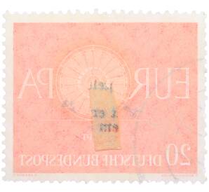 Почтовая марка 20 пфеннигов 1960 года Западная Германия (ФРГ) «Европейская конференция администраций почтовых служб и служб связи CEPT — Колесо» — Фото №2