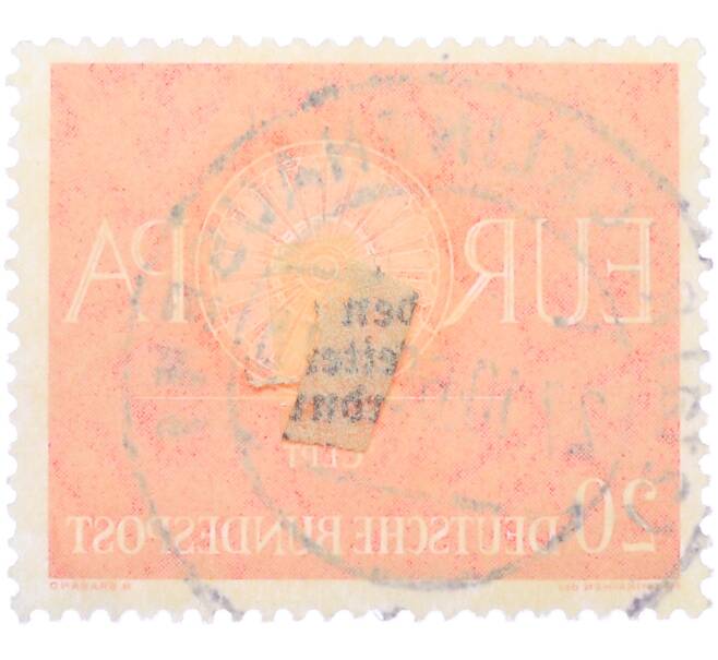 Почтовая марка 20 пфеннигов 1960 года Западная Германия (ФРГ) «Европейская конференция администраций почтовых служб и служб связи CEPT — Колесо» (Артикул: T11-36113) — Фото №2