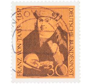 Почтовая марка 30 пфеннигов 1967 года Западная Германия (ФРГ) «Почтмейстер Франц фон Таксис» — Фото №1