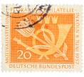 Почтовая марка 20 пфеннигов 1957 года Западная Германия (ФРГ) «Выставка почтовых марок в Кельне — Флора и филателия» (Артикул: T11-36135) — Фото №1