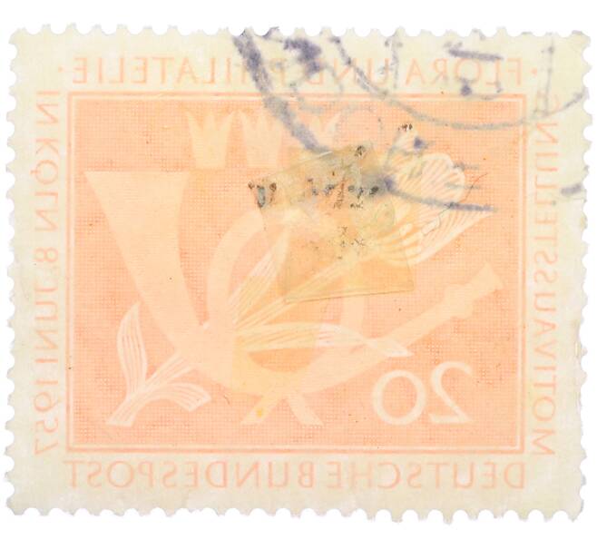 Почтовая марка 20 пфеннигов 1957 года Западная Германия (ФРГ) «Выставка почтовых марок в Кельне — Флора и филателия» (Артикул: T11-36135) — Фото №2