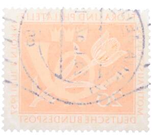 Почтовая марка 20 пфеннигов 1957 года Западная Германия (ФРГ) «Выставка почтовых марок в Кельне — Флора и филателия»