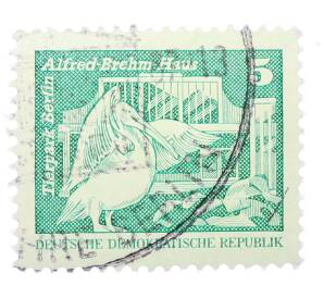 Почтовая марка 5 пфеннигов 1973 года Восточная Германия (ГДР) «Розовый пеликан» — Фото №1