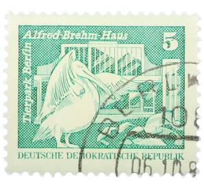 Почтовая марка 5 пфеннигов 1973 года Восточная Германия (ГДР) «Розовый пеликан» — Фото №1