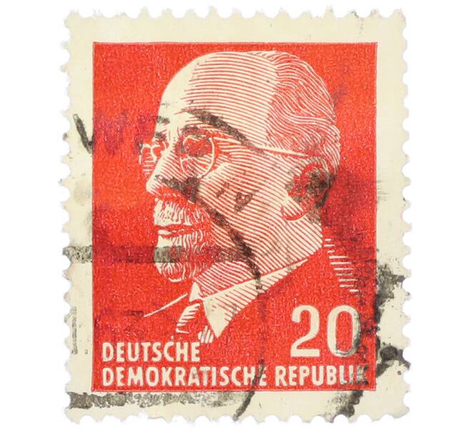 Почтовая марка 20 пфеннигов 1961 года Восточная Германия (ГДР) «Вальтер Эрнст Пауль Ульбрихт» (Артикул: T11-36197) — Фото №1