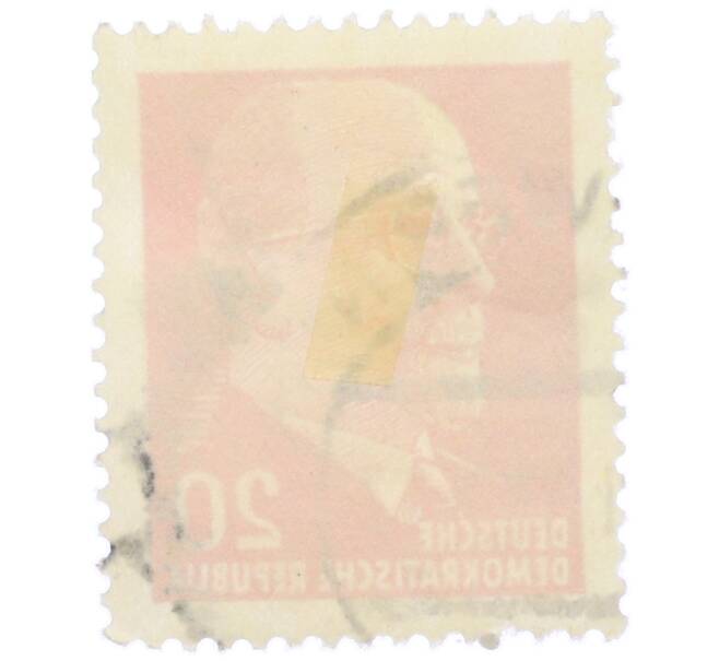 Почтовая марка 20 пфеннигов 1961 года Восточная Германия (ГДР) «Вальтер Эрнст Пауль Ульбрихт» (Артикул: T11-36197) — Фото №2