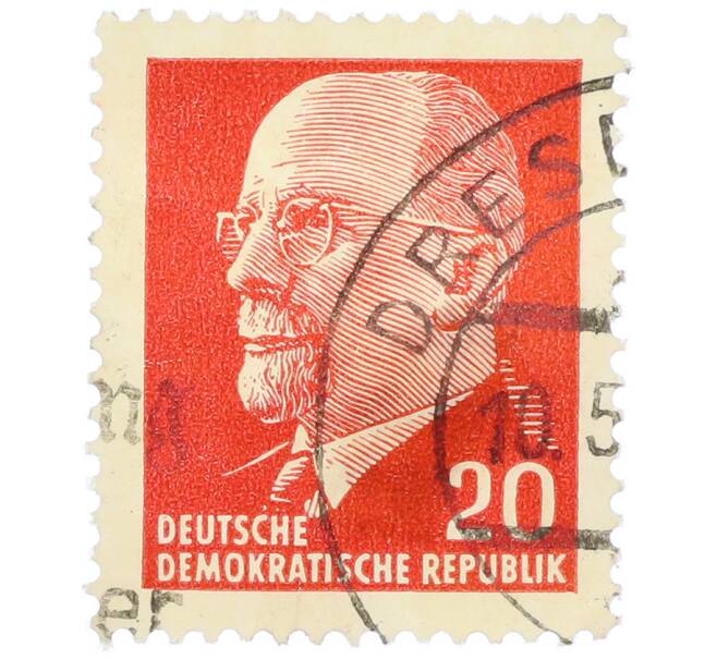 Почтовая марка 20 пфеннигов 1961 года Восточная Германия (ГДР) «Вальтер Эрнст Пауль Ульбрихт» (Артикул: T11-36198) — Фото №1