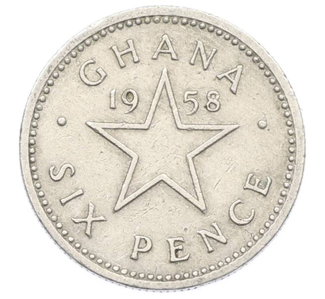 Монета 6 пенсов 1958 года Гана (Артикул: K12-76644) — Фото №1